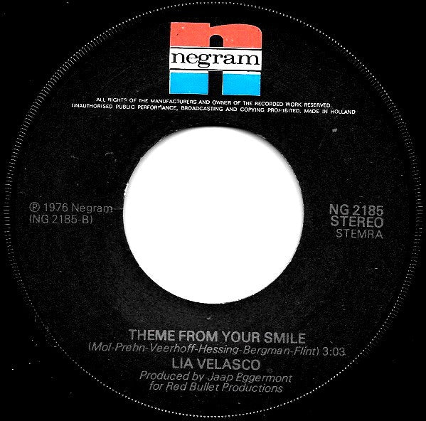 Lia Velasco : Your Smile (7", Single)