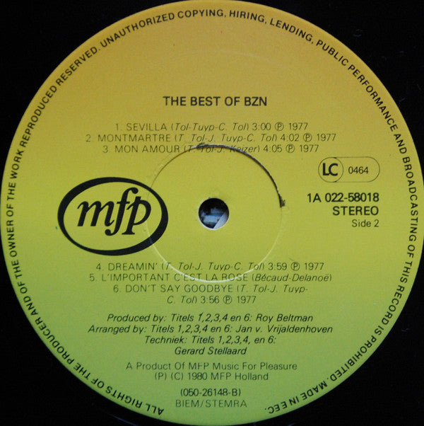 BZN : The Best Of BZN (LP, Comp, RE)