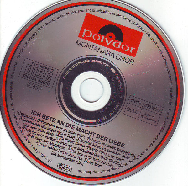 Montanara Chor : Ich Bete An Die Macht Der Liebe (CD, Album, RE)