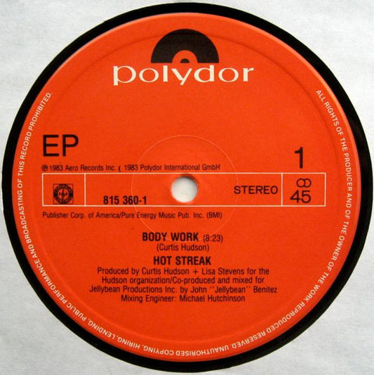 Hot Streak : Body Work (Special Maxi Version) (12", EP)