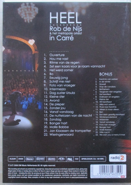 Rob de Nijs & Metropole Orchestra : Heel ... Rob de Nijs & Het Metropole Orkest In Carré (2xDVD-V, Album, S/Edition, PAL)