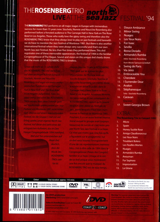 The Rosenberg Trio : Live At The North Sea Jazz Festival '94 (DVD-V, PAL)