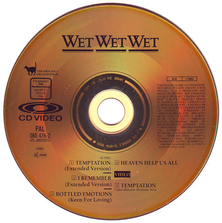 Wet Wet Wet : Temptation (CDV, 5", Single, PAL)