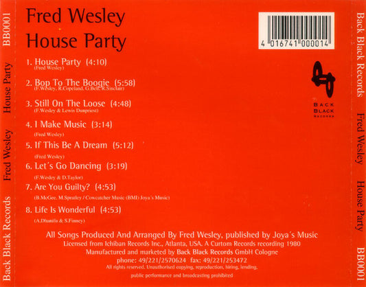 Fred Wesley : House Party (CD, Album, RE)