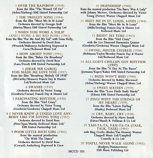 Judy Garland : Classic Songs From The Stage & Screen (CD, Comp)