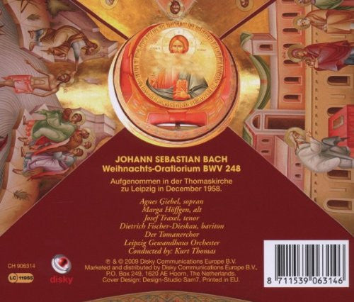 Johann Sebastian Bach - Agnes Giebel • Marga Höffgen • Josef Traxel • Dietrich Fischer-Dieskau • Thomanerchor • Gewandhausorchester Leipzig • Kurt Thomas : Weihnachts-Oratorium (3xCD, Album, RE)