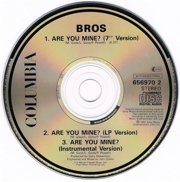Bros : Are You Mine? (CD, Single, Promo)