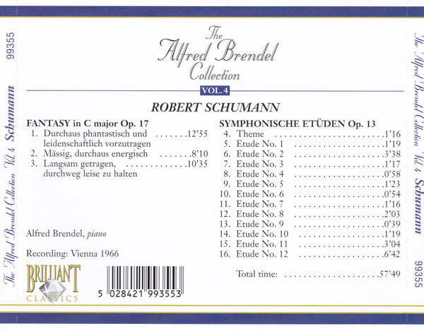 Alfred Brendel - Robert Schumann : Fantasy In C Major Op. 17 • Symphonic Etudes Op. 13 (CD, Album, RE)