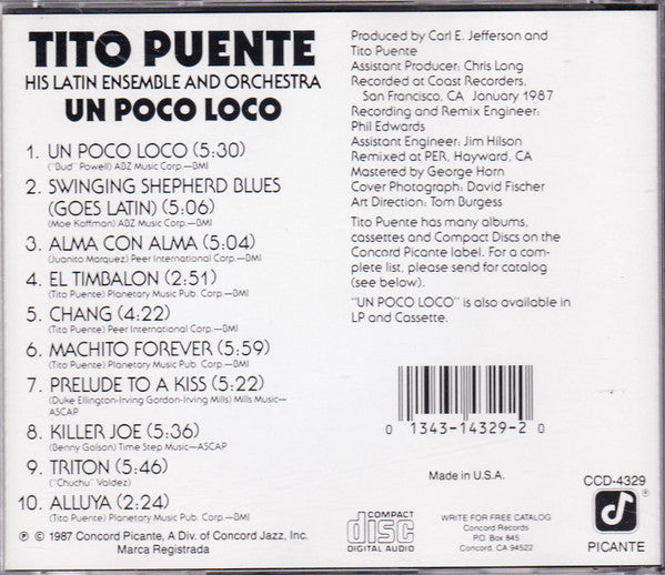 Tito Puente & His Latin Ensemble : Un Poco Loco (CD, Album)