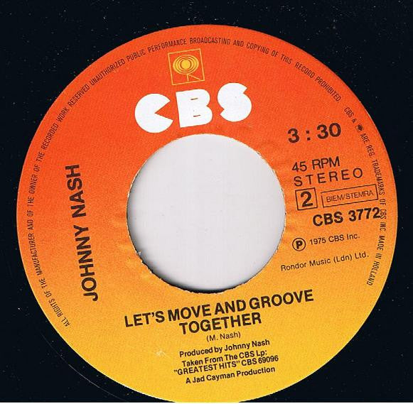 Johnny Nash : Let's Be Friends / Let's Move And Groove Together (7", Single)