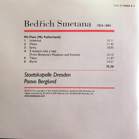 Bedřich Smetana, Staatskapelle Dresden, Paavo Berglund : Má Vlast (CD, RM)