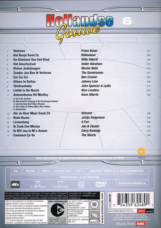 Various : Hollandse Gouwe 6 (DVD-V, Copy Prot., Multichannel, PAL)