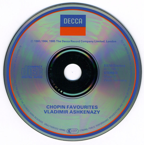 Frédéric Chopin - Vladimir Ashkenazy : Chopin Favourites (CD, Comp)