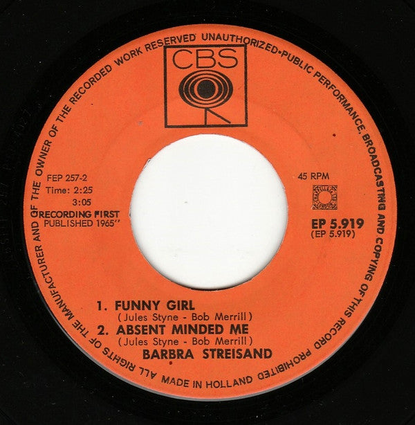 Barbra Streisand : People (7", EP)