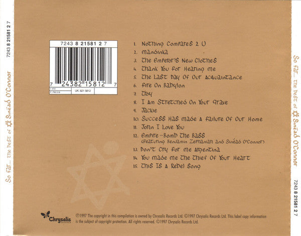 Sinéad O'Connor : So Far... The Best Of Sinéad O'Connor (CD, Comp, RM)