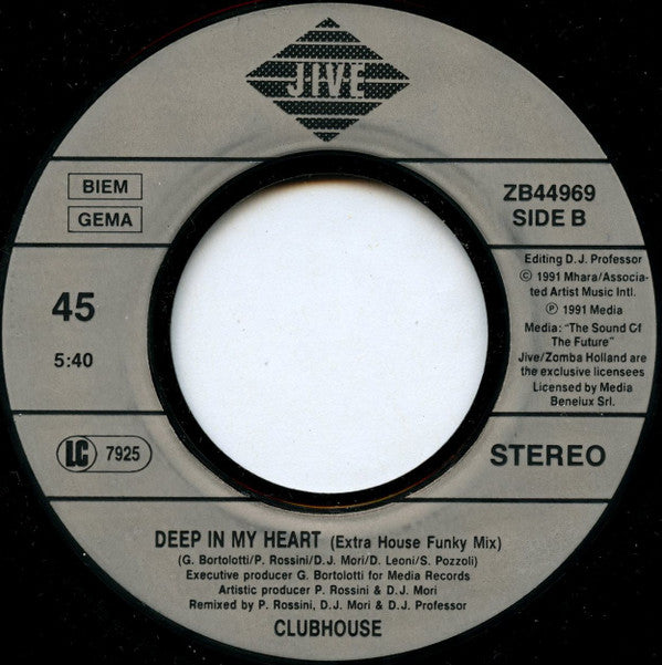 Club House : Deep In My Heart (7", Single)