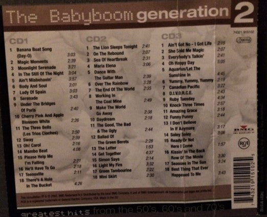 Various : The Babyboom Generation 2 - Greatest Hits From The 50's, 60's And 70's (3xCD, Comp)