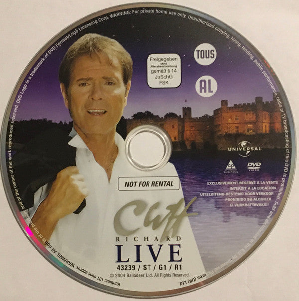 Cliff Richard : Live (Castles in The Air) (DVD-V, PAL, Reg)