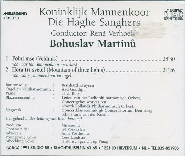 Bohuslav Martinů, Die Haghe Sanghers : Polni Mse (Veldmis), Hora Tri Svetel (Berg Van Drie Lichten) (CD, Album)