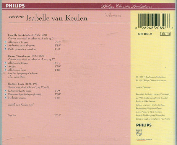 Henri Vieuxtemps, Camille Saint-Saëns, Eugène Ysaÿe – Isabelle van Keulen, London Symphony Orchestra, Sir Colin Davis : Portret Van Isabelle van Keulen (CD, Album, RE)