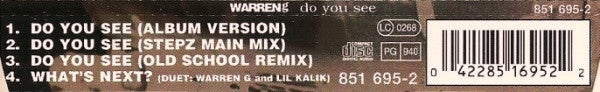 Warren G : Do You See (CD, Maxi)