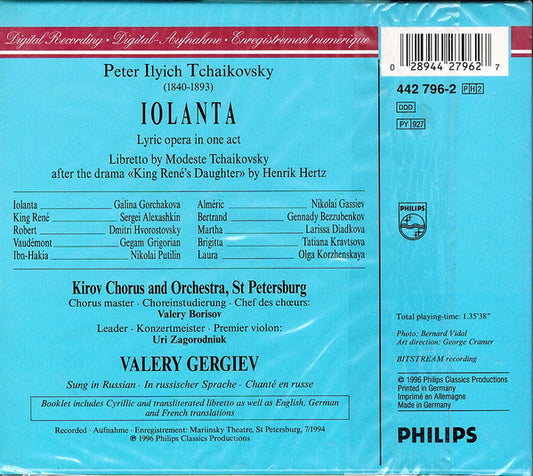 Pyotr Ilyich Tchaikovsky - Galina Gorchakova · Gegam Grigorian · Dmitri Hvorostovsky · Kirov Chorus & Kirov Orchestra · Valery Gergiev : Iolanta (2xCD, Album + Box, Sli)