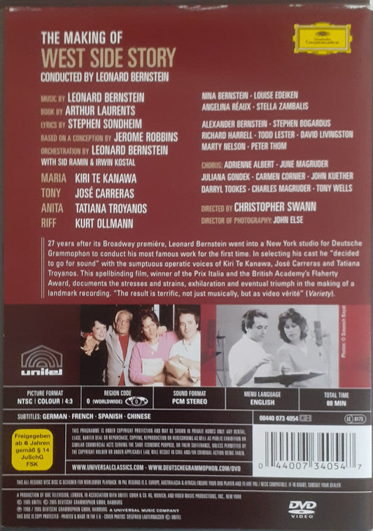 Leonard Bernstein - Kiri Te Kanawa, José Carreras, Tatiana Troyanos, Kurt Ollmann : The Making Of West Side Story (DVD-V, RE, NTSC, Reg)