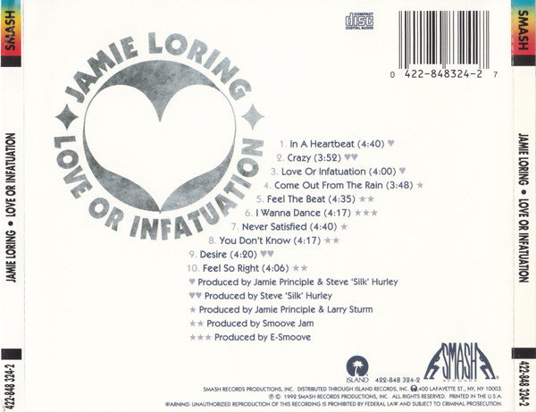 Jamie Loring : Love Or Infatuation (CD, Album)