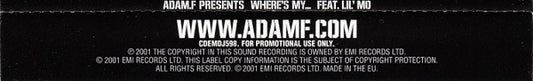 Adam F Feat. Lil' Mo : Where's My... (CD, Single, Promo)