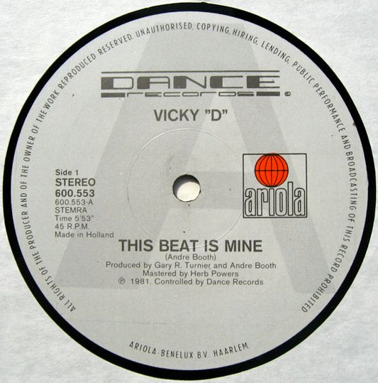 Vicky "D" : This Beat Is Mine (12" Disco Version) (12")