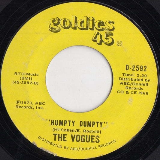 The Vogues : Magic Town / Humpy Dumpty (7", Single)