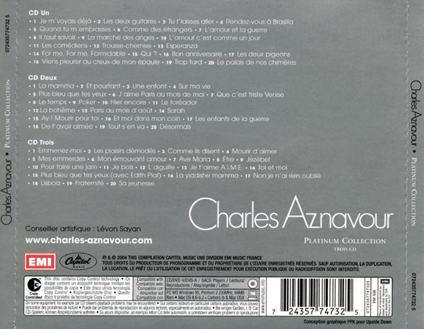 Charles Aznavour : Platinum Collection (3xCD, Comp, Copy Prot.)