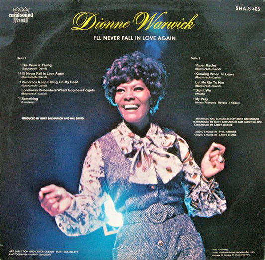 Dionne Warwick : I'll Never Fall In Love Again (LP, Album)