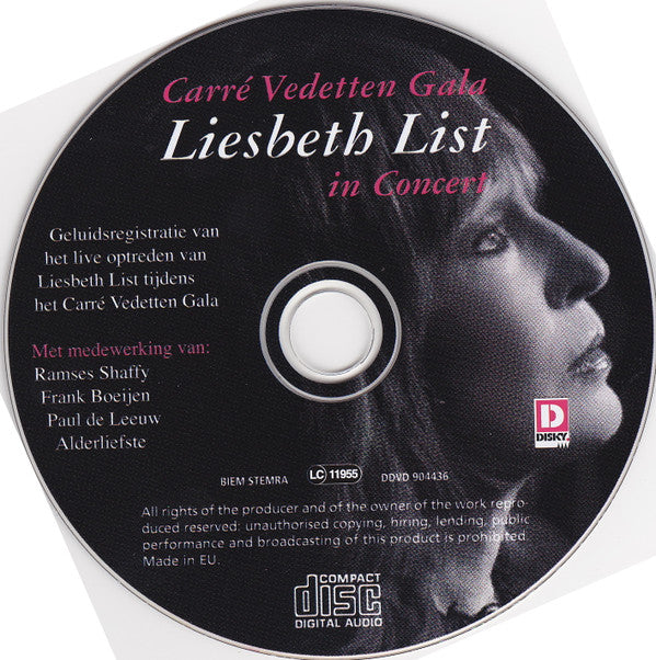 Liesbeth List : Carré Vedetten Gala - Liesbeth List In Concert (DVD-V, Album, Dlx, PAL + CD, Album, Dlx)