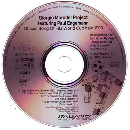 Giorgio Moroder Project featuring Paul Engemann : To Be Number One (Summer 1990) (CD, Maxi)