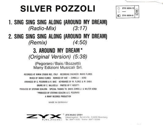 Silvio Pozzoli : Sing Sing Sing Along (Around My Dream) (Remix '92) (CD, Maxi)