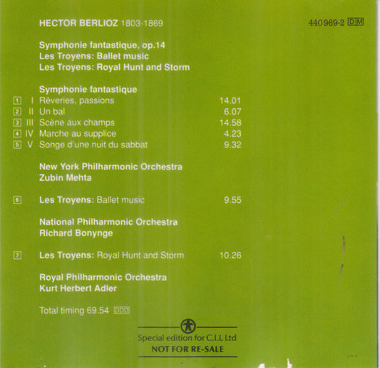 Hector Berlioz : New York Philharmonic, Zubin Mehta : Symphonie Fantastique / Les Troyens (Excerpts) (CD, Comp, RE, S/Edition)