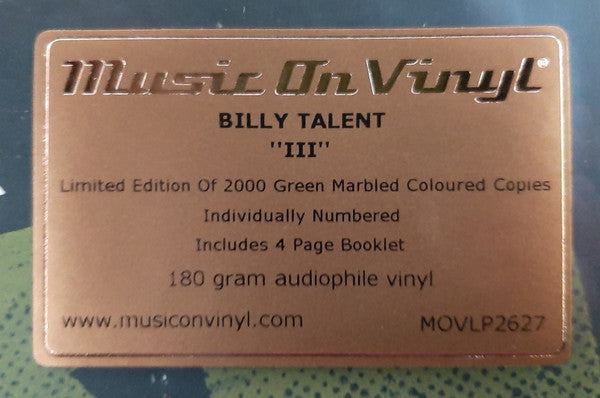 Billy Talent : Billy Talent III (LP, Album, Ltd, Num, RE, Gre)