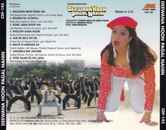 Aadesh Shrivastava : Deewana Hoon Pagal Nahin (CD)