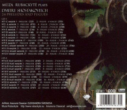 Dmitri Shostakovich - Mūza Rubackytė : 24 Preludes And Fugues (2xCD, Album)