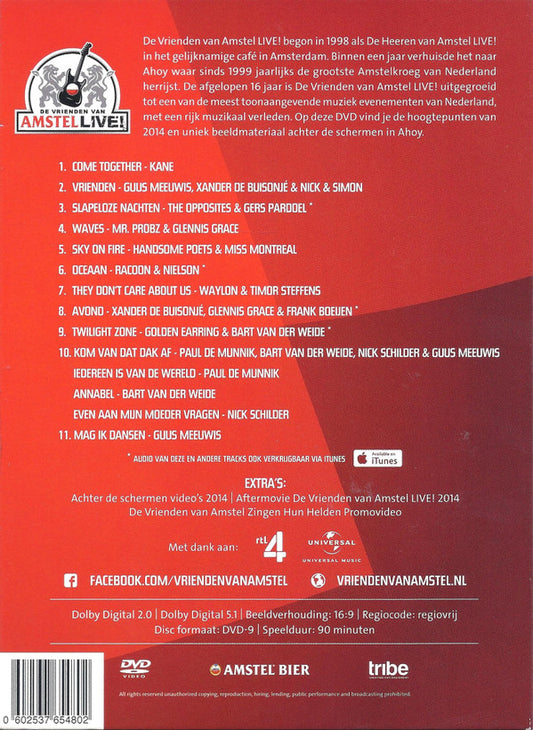 Various : De Vrienden Van Amstel Live! 2014 (Alle Hoogtepunten & Exclusief Backstage Materiaal) (DVD-V)