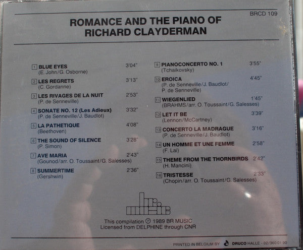 Richard Clayderman : Romance And The Piano Of Richard Clayderman (CD, Comp)