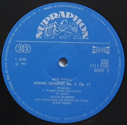 Béla Bartók - Talich Quartet : String Quartets Nos. 1 And 2 (LP, RE)