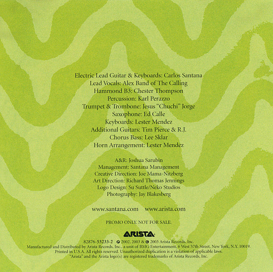 Santana Featuring Alex Band : Why Don't You & I (CD, Single, Promo)