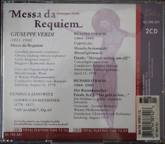 Giuseppe Verdi, Gundula Janowitz, Christa Ludwig, Carlo Bergonzi, Ruggero Raimondi, Herbert von Karajan : Messa Da Requiem (2xCD-ROM, Album)