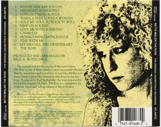 Bette Midler : The Rose (The Original Soundtrack Recording) (CD, Album, RE, Tar)