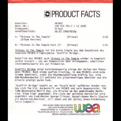 Prince : Thieves In The Temple (7", Single, Sma)