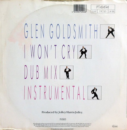 Glen Goldsmith : I Won't Cry (12", Single)