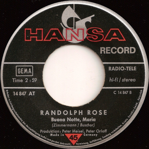 Randolph Rose : Silver Moon Baby (7", Single)