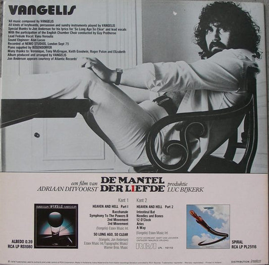 Vangelis : De Mantel Der Liefde (Originele Filmmuziek Uit) (LP, Album, Gat)